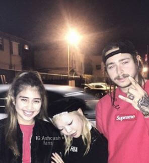 Mitchell Larson step-brother Post Malone with Ashlen Nicole Diaz and a friend.